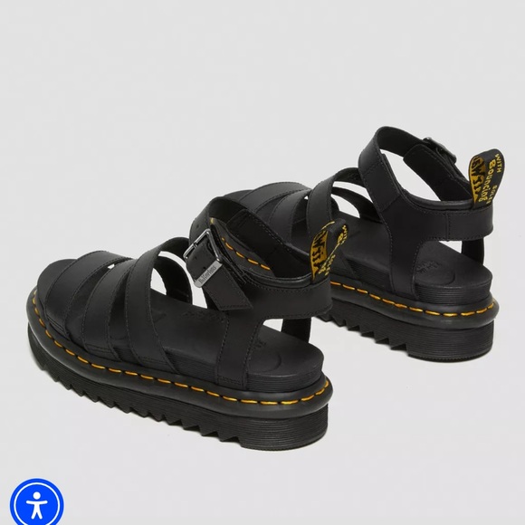 Dr. Martens Black Blaire Hydro Leather Strap Sandals - Picture 11 of 13